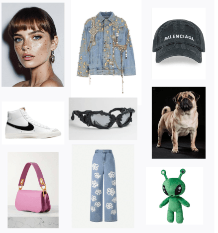 模特摆姿势展示物品